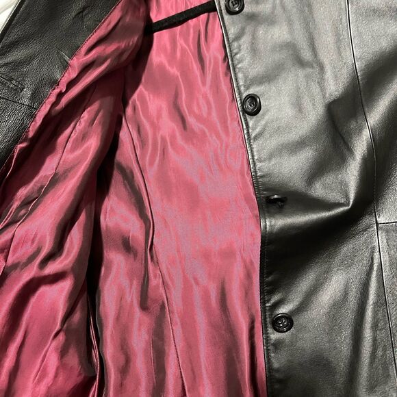 Croft & Barrow Leather Jacket Size L Black Retro Express Motorcycle Style Y2k - Picture 6 of 7